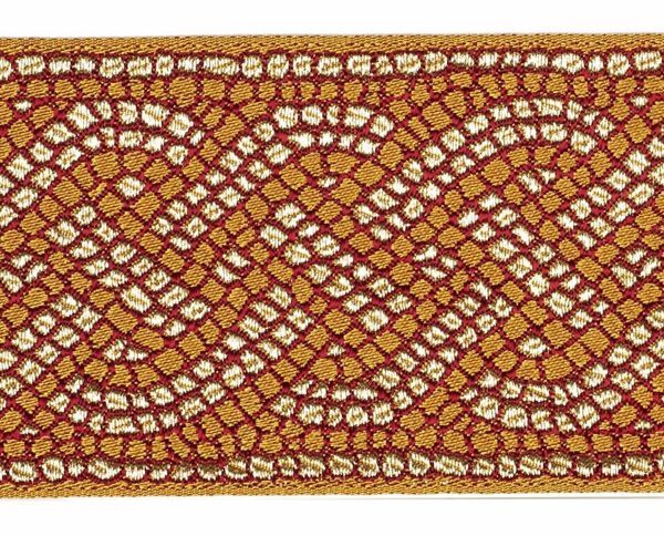 Imagen de Galón antiguo Mosaico H. cm 9 (3,5 inch) Tejido Poliéster Acetato para Vestiduras litúrgicas