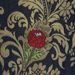 Picture of Flowery Lampas (Lampasso) Golden Thread Flower H. cm 160 (63 inch) Acetate Polyester Fabric Red Violet Black Blue Night Ivory Antique for liturgical Vestments