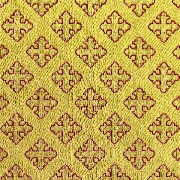 Picture of Drape Crosses Rhombs H. cm 160 (63 inch) Yellow Gold Polyester Viscose Fabric for liturgical Vestments