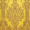 Immagine di Tessuto Drappo floreale giallo oro H. 160 cm poliestere e viscosa