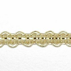 Immagine di Agremano metallo oro pizzo H. cm 0,6 (0,24 inch) filato metallico Viscosa Orlo Bordo Passamaneria per Paramenti sacri 
