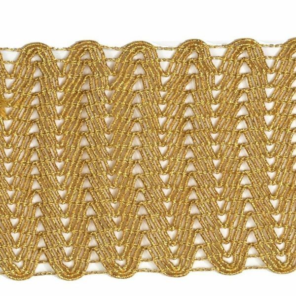 Picture of Agremano Braided Trim gold H. cm 8 (3,1 inch) Viscose Polyester Border Edge Trimming for liturgical Vestments