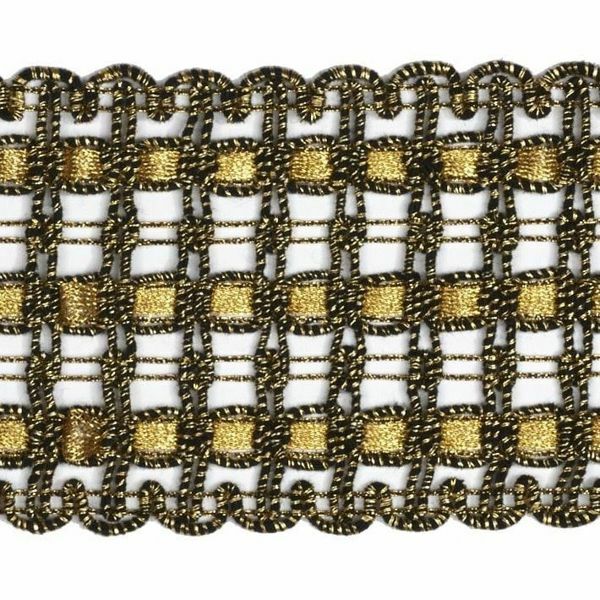 Picture of Liserè Agremano gold / antique gold H. 6,5 cm (2,56 inch) viscose & polyester