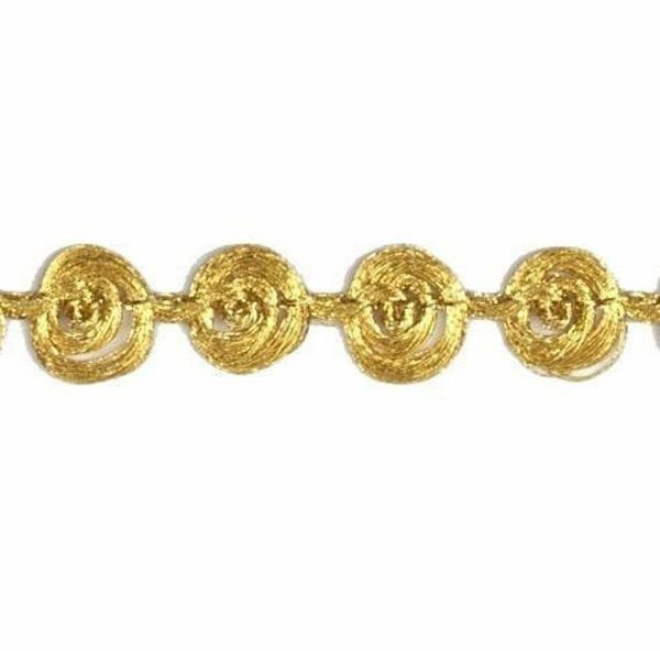 Picture of Agremano Braided Trim Classic gold spiral H. cm 1 (0,4 inch) Viscose Polyester Border Edge Trimming for liturgical Vestments