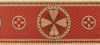 Picture of Gold/color liturgical Orphrey Cloverleaf Cross H. 18 cm (7,1 inch) lurex