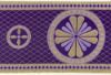 Picture of Gold/color liturgical Orphrey Cloverleaf Cross H. 18 cm (7,1 inch) lurex