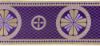 Picture of Gold/color liturgical Orphrey Cloverleaf Cross H. 18 cm (7,1 inch) lurex