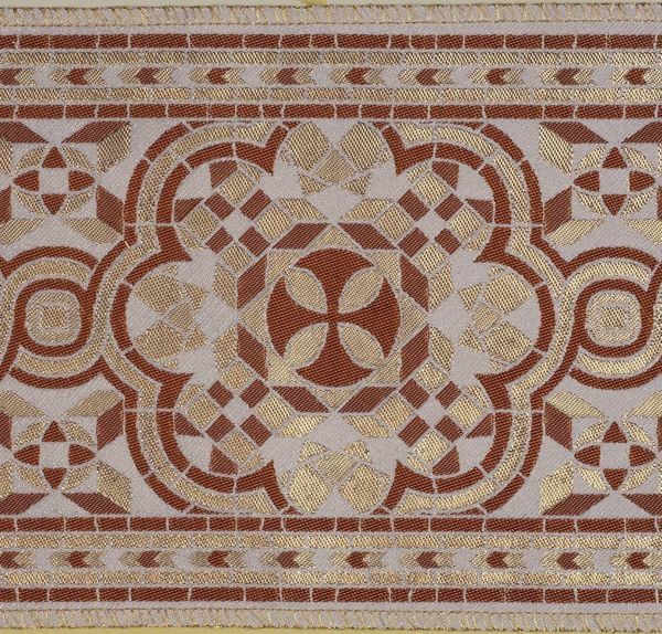 Immagine di Stolone per casula oro vitreo H. 18 cm bianco/avana
