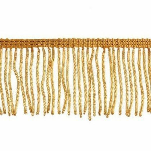 Picture of Fringe Trim Bullion 300 gold threads H. cm 6 (2,36 inch) Metallic thread Viscose Passementerie for liturgical Vestments