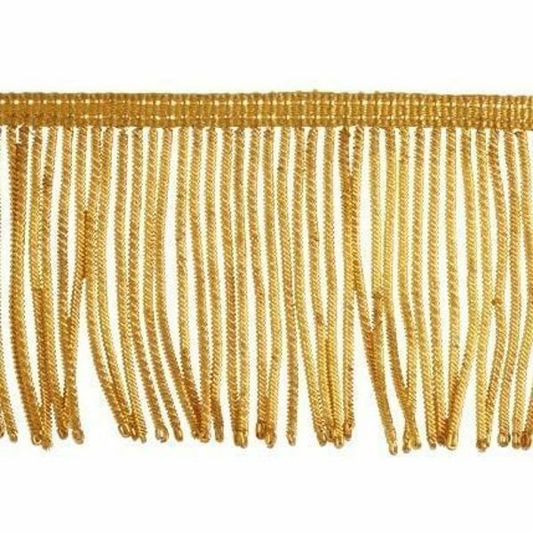 Immagine di Frange oro merceria lunghe canutiglia H. 8 cm