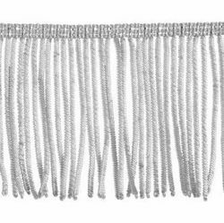 Picture of Fringe Trim Bullion 260 Silver threads H. cm 8 (3,1 inch) Metallic thread Viscose Passementerie for liturgical Vestments