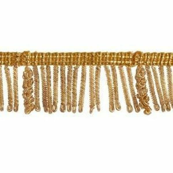 Immagine di Frangia Canuttiglia operata oro H. cm 3 (1,2 inch) filato metallico Viscosa Passamaneria per Paramenti Sacri 