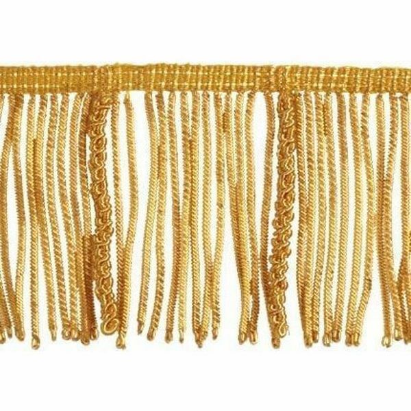 Immagine di Frangia Canuttiglia operata oro H. cm 8 (3,1 inch) filato metallico Viscosa Passamaneria per Paramenti Sacri 
