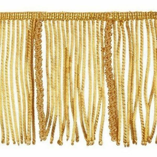 Picture of Bullion Fringe Trim Gold H. cm 10 (3,9 inch) Metallic thread Viscose Passementerie for liturgical Vestments