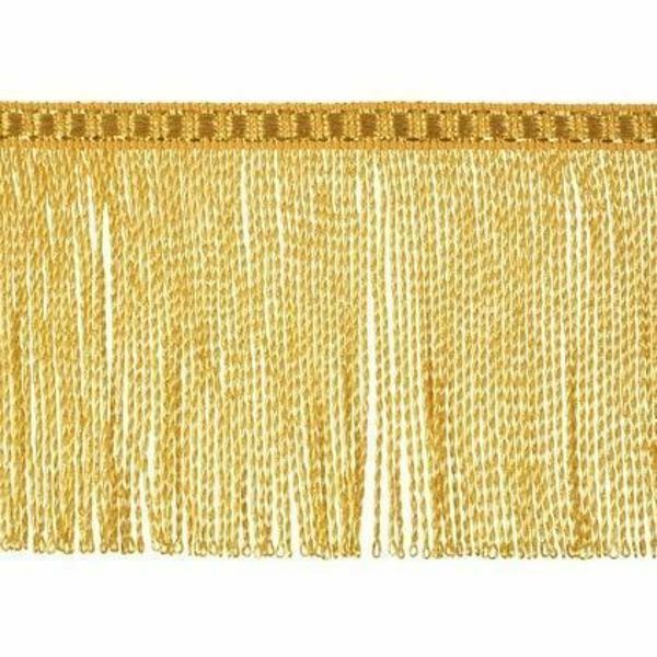 Immagine di Frangia ritorta oro metallo inox H. cm 8 (3,1 inch) filato metallico Viscosa Passamaneria per Paramenti Sacri 