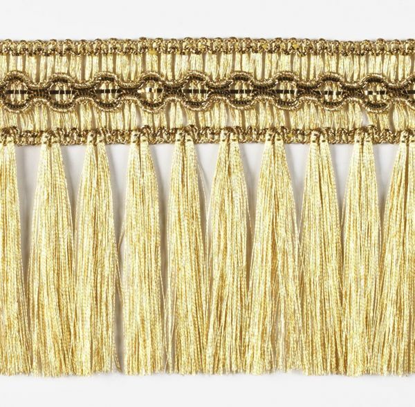 Immagine di Frangia oro specchietto H. cm 8 (3,1 inch) Viscosa Poliestere Passamaneria per Paramenti Sacri