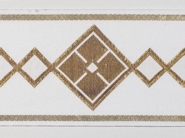 Immagine di Bordo ricamato oro Rombo H. 10 cm misto cotone per paramenti sacri