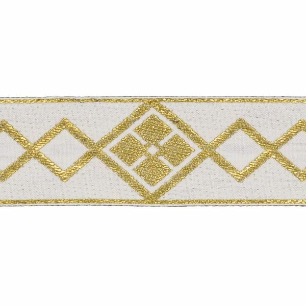 Imagen de Borde litúrgico oro Rombos H. 5 cm mezcla algodón para vestimenta 