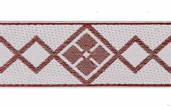 Immagine di Bordo rosso con puntini H. 5 cm misto cotone per paramenti sacri