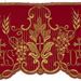 Imagen de Encaje en satén Símbolo JHS H. cm 14 (5,5 inch) Poliéster puro Rojo Marfil Puntilla Bolillo Bordado para Vestiduras litúrgicas