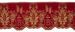 Picture of Satin Lace JHS symbol H. cm 14 (5,5 inch) Pure Polyester Red Ivory Lacework Edging for liturgical Vestments 