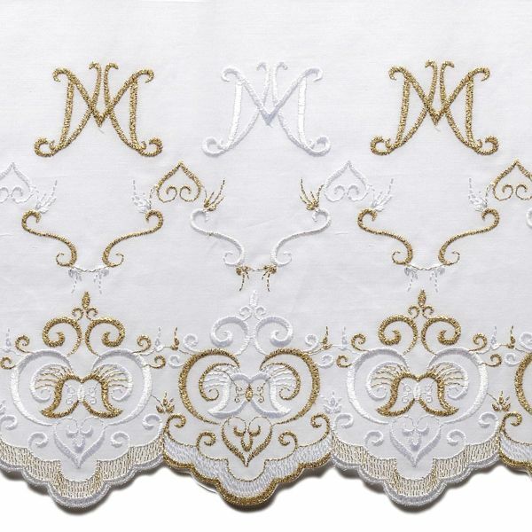 Immagine di Pizzo liturgico Mariano H. 27 cm cotone