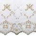 Picture of Embroidered Marian Lace H. cm 27 (10,6 inch) Pure Cotton Brilliant Gold White Gold Lacework Edging for liturgical Vestments 