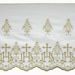 Imagen de Encaje Símbolo JHS H. cm 27 (10,6 inch) Algodón puro Oro Brillante Blanco/Oro Puntilla Bolillo Bordado para Vestiduras litúrgicas