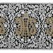 Picture of Lace JHS symbol H. cm 12 (4,7 inch) Viscose and Polyester White Gold Ivory/Gold Lacework Edging for liturgical Vestments 