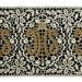 Picture of Lace JHS symbol H. cm 12 (4,7 inch) Viscose and Polyester White Gold Ivory/Gold Lacework Edging for liturgical Vestments 