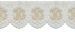 Picture of Crochet lace JHS symbol H. cm 12 (4,7 inch) Viscose and Polyester Ivory/Gold Lacework Edging for liturgical Vestments 