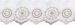 Picture of Lace Rosette H. cm 14 (5,5 inch) Pure Cotton White/Gold Lacework Edging for liturgical Vestments 