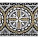 Picture of Fillet Dot Lace Rosette H. cm 10 (3,9 inch) Viscose and Polyester White/Gold Lacework Edging for liturgical Vestments 