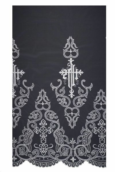 Picture of Large white Tulle church Lace JHS Cross H. 70 cm (27,6 inch) viscose