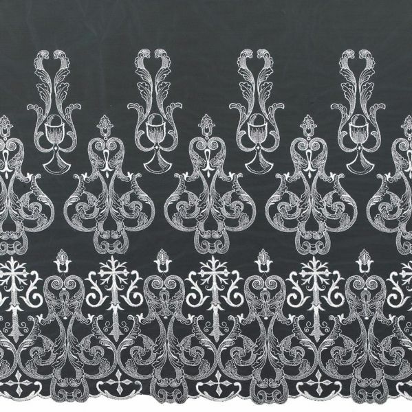 Picture of White Tulle church Lace Cross H. 70 cm (27,6 inch) viscose