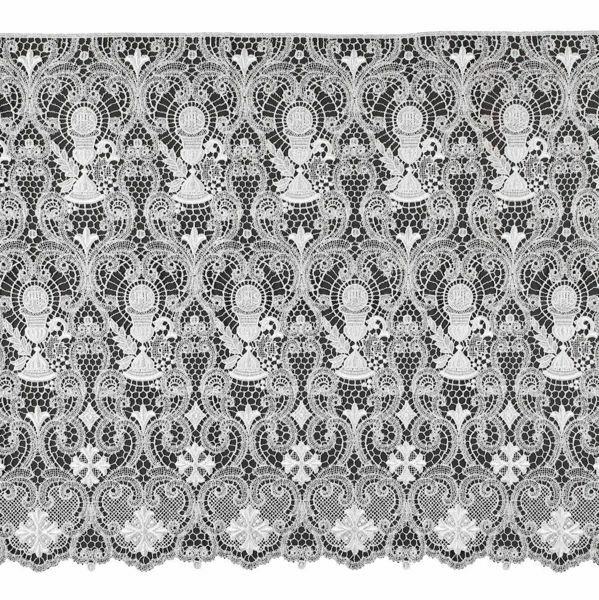 Picture of Macramè Lace Chalice H. cm 55 (21,7 inch) Viscose and Polyester White Lacework Edging for liturgical Vestments 