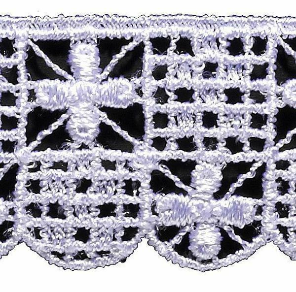 Picture of Crochet Macramè Lace Small Crosses H. cm 3 (1,2 inch) Viscose and Polyester White Lacework Edging for liturgical Vestments 