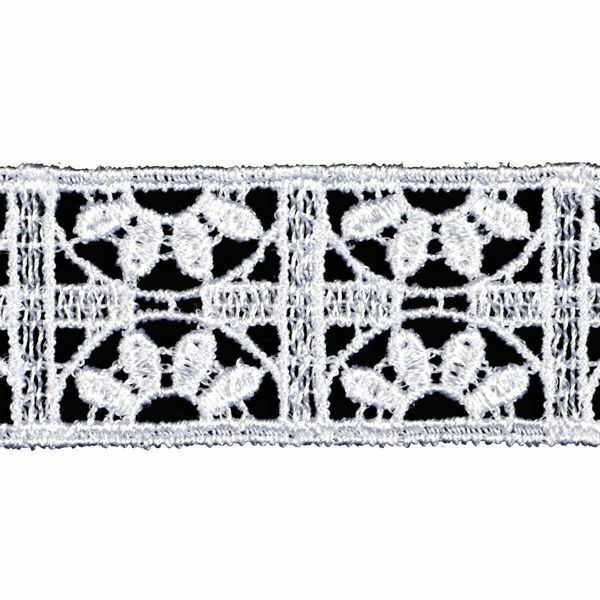 Picture of Macramè Lace Cross H. cm 2,3 (0,9 inch) Viscose and Polyester White Lacework Edging for liturgical Vestments 