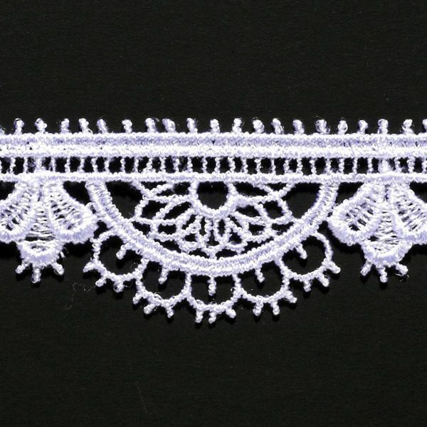Picture of Macramè Lace H. cm 2,3 (0,9 inch) Viscose and Polyester White Lacework Edging for liturgical Vestments 