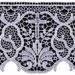 Picture of Macramè Lace Cross and Palm Tree H. cm 12 (4,7 inch) Viscose and Polyester White Lacework Edging for liturgical Vestments 