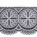 Imagen de Encaje festón punto roscado Rosetón H. cm 10 (3,9 inch) Viscosa Poliéster Blanco Puntilla Bolillo Bordado para Vestiduras litúrgicas