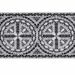Imagen de Encaje punto roscado Rosetón H. cm 10 (3,9 inch) Viscosa Poliéster Marfil Blanco Puntilla Bolillo Bordado para Vestiduras litúrgicas