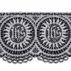 Picture of Filet Lace for altar cloths JHS symbol H. 10 cm (3,9 inch)