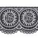 Picture of Filet crochet lace JHS symbol H. cm 10 (3,9 inch) Viscose and Polyester Ivory White Lacework Edging for liturgical Vestments 