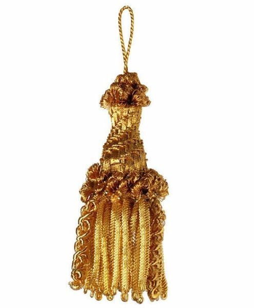 Picture of Tassel with Bullion helix cm 8 (3,1 inch) Metallic thread and Viscose for liturgical Vestments