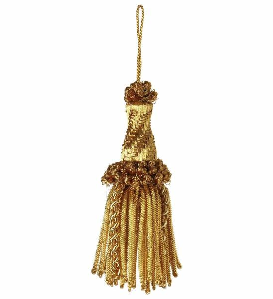 Picture of Tassel with Bullion helix cm 10 (3,9 inch) Metallic thread and Viscose for liturgical Vestments