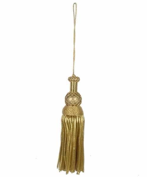 Imagen de Borla de Canutilho madera dorada cm 14 (5,5 inch) en hilo metálico y Viscosa para Vestiduras litúrgicas