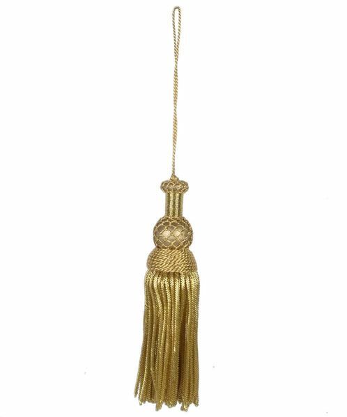 Immagine di Nappe dorate canutiglia su legno 14 cm