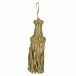 Picture of Tripolin Knot Wood Tassel gold cm 12 (4,7 inch) Polyester and Viscose for liturgical Vestments