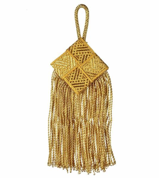 Picture of Square Tassel Metallic Fringe cm 14 (5,5 inch) Metallic thread and Viscose for Cope Pluviale and liturgical Vestments